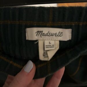 Madewell Dark Green and Gold Plaid Pants